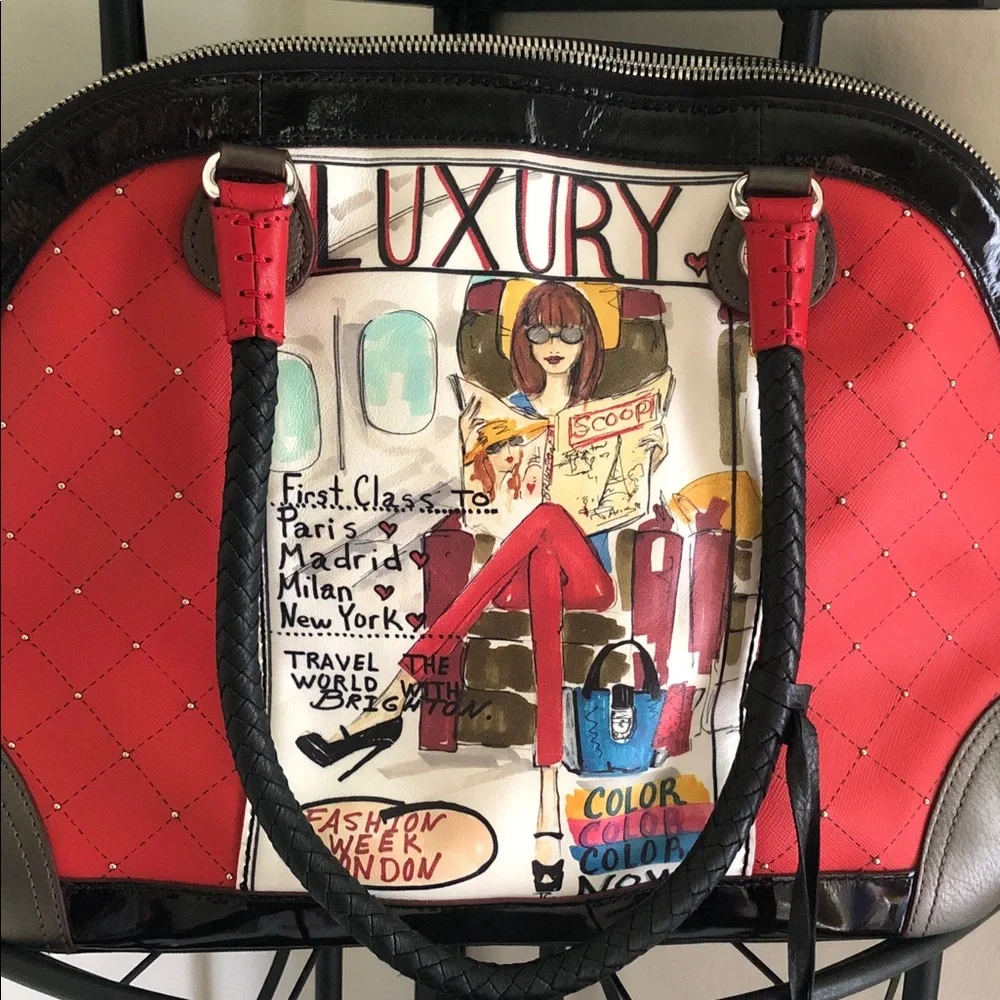 Brighton luxury first class fashionista limited edition Red Quilted  Satchel